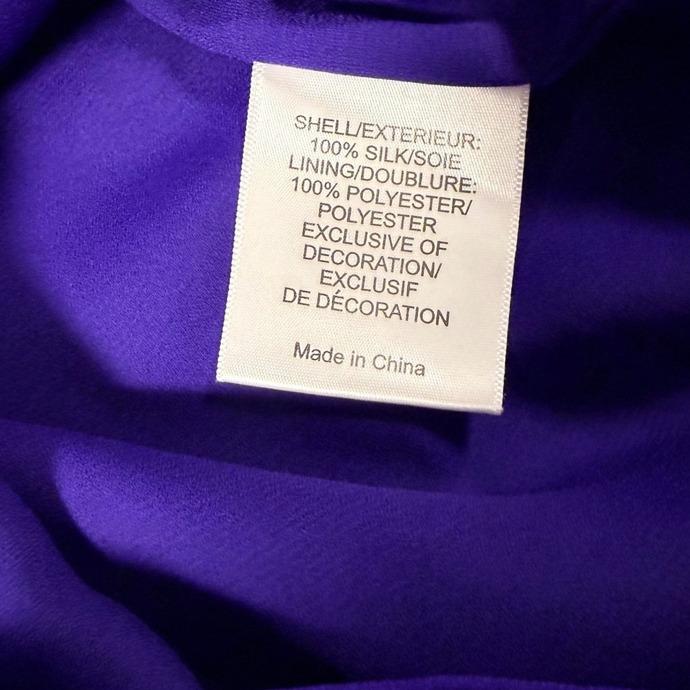 Tory Burch Purple Ruffle Pintuck Sleeveless Sheath Dress Size 6 - Picture 9 of 12